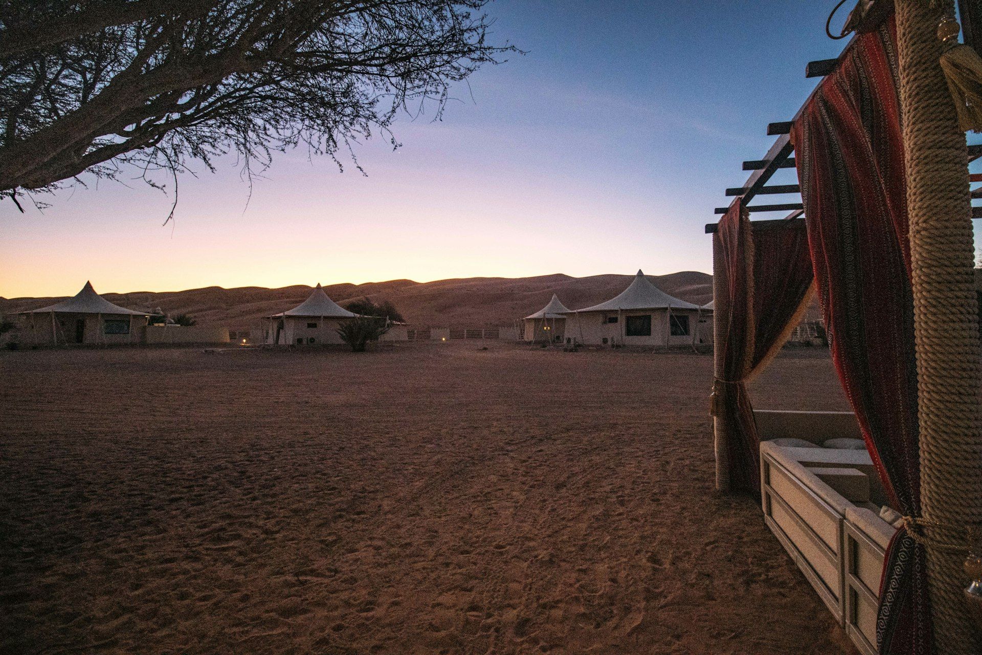 The camp at twilight
