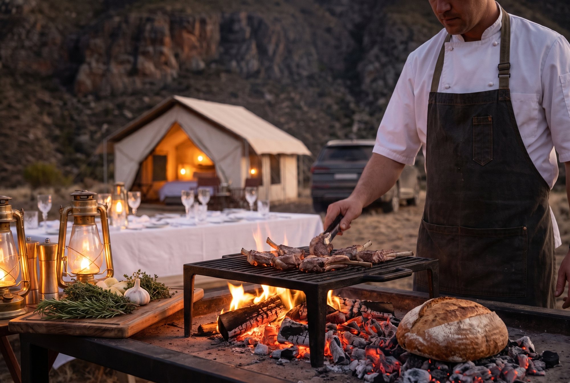 The chef at the fire