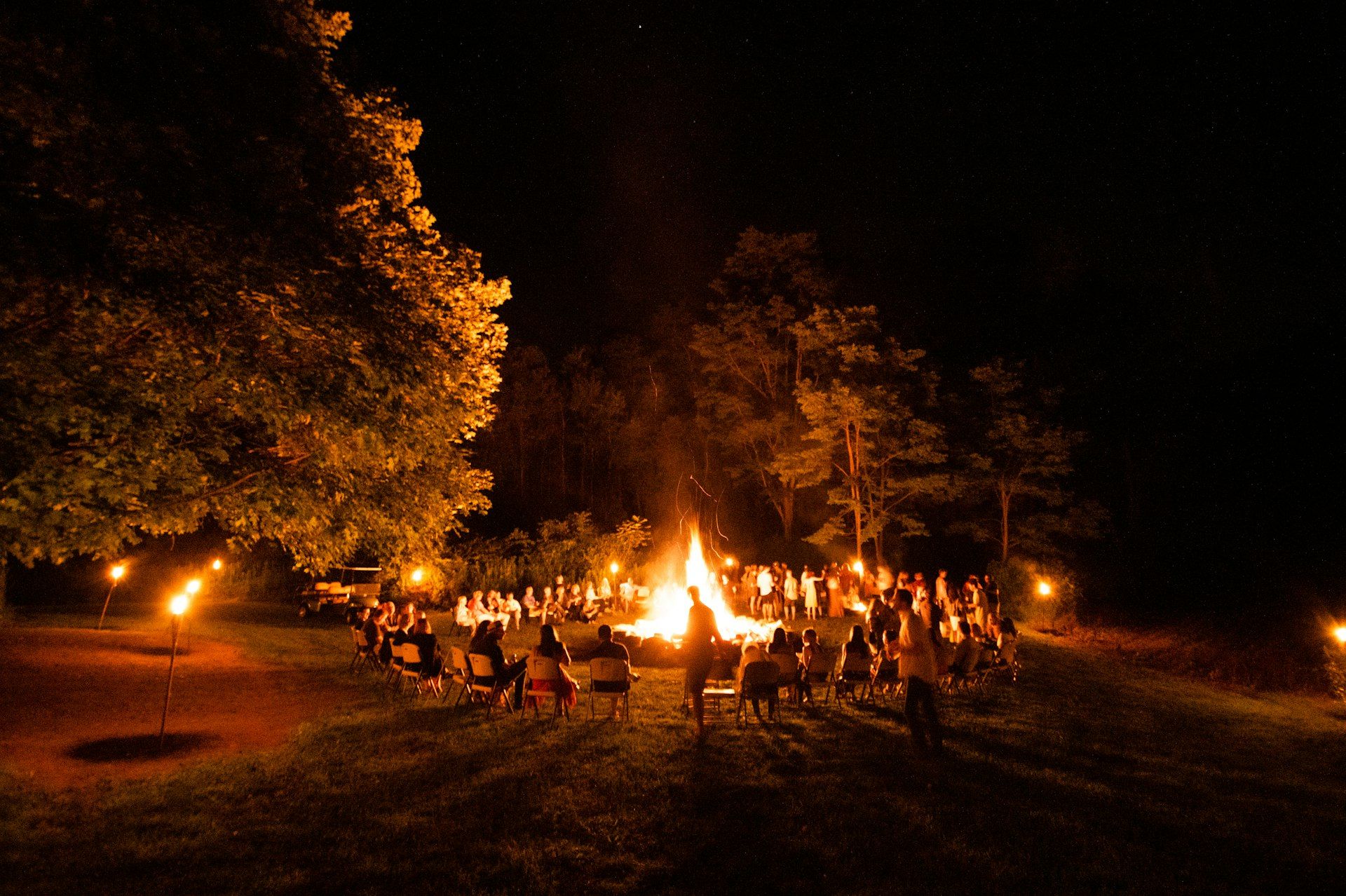 The fire, late